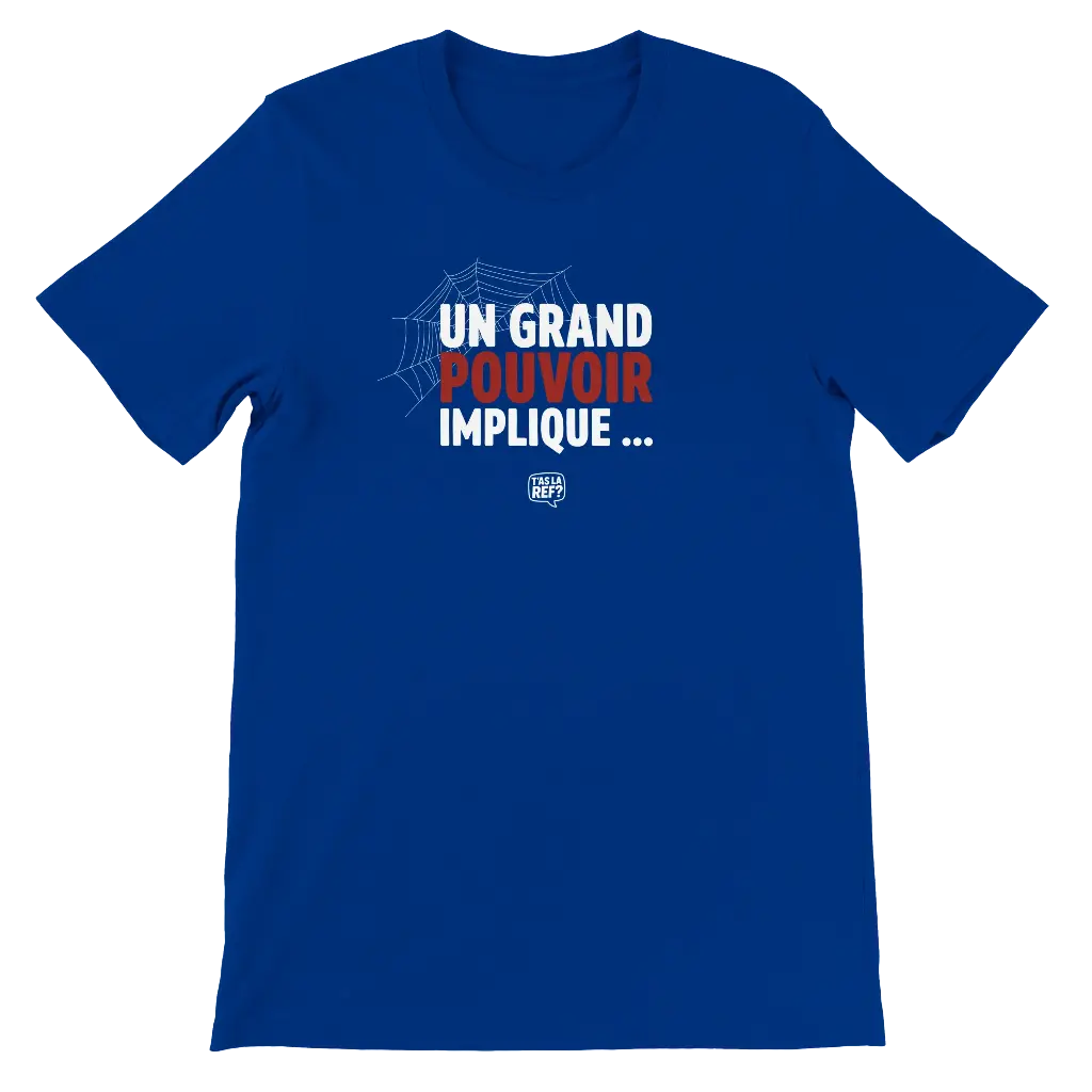 T-shirt sombre unisexe premium | Un grand pouvoir