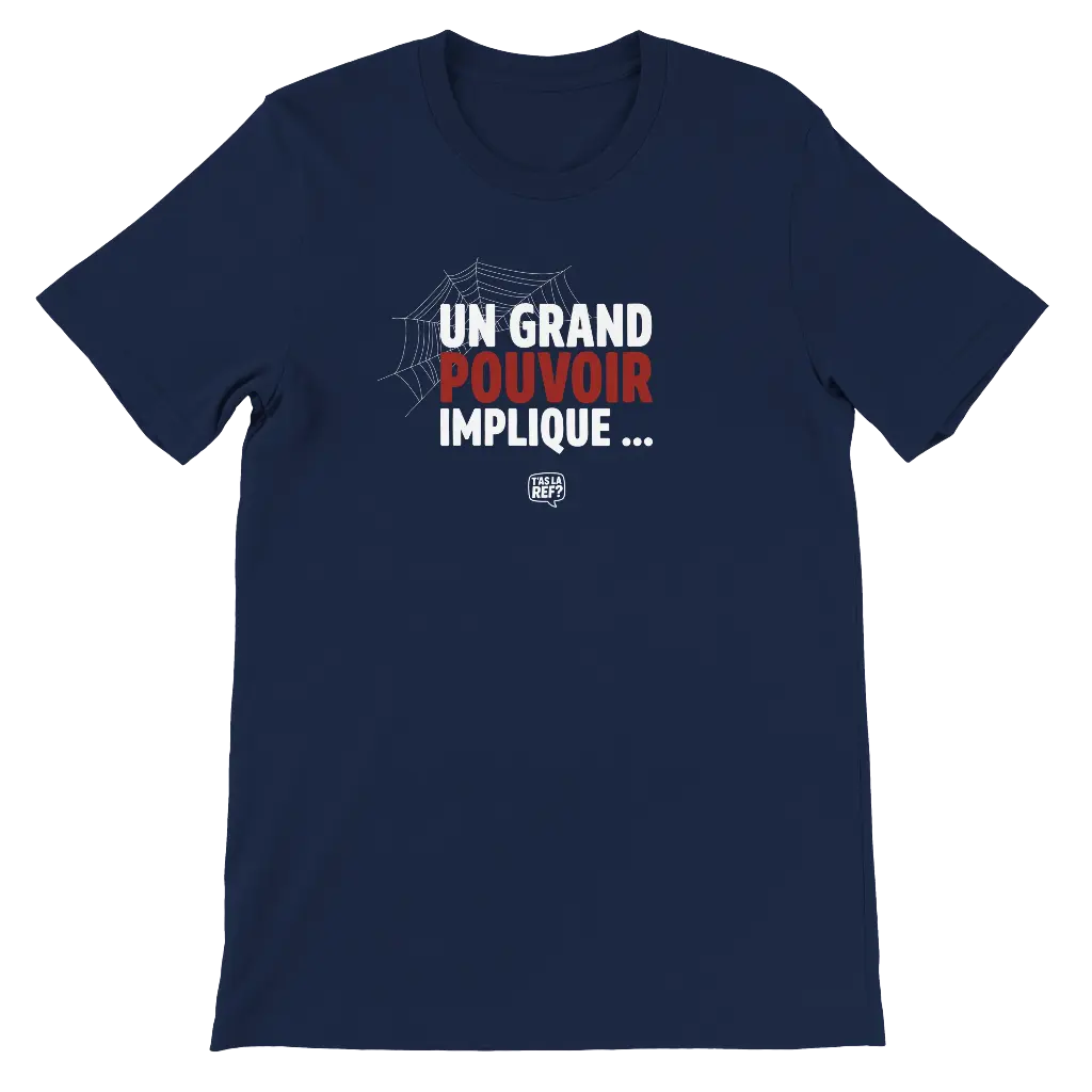 T-shirt sombre unisexe premium | Un grand pouvoir