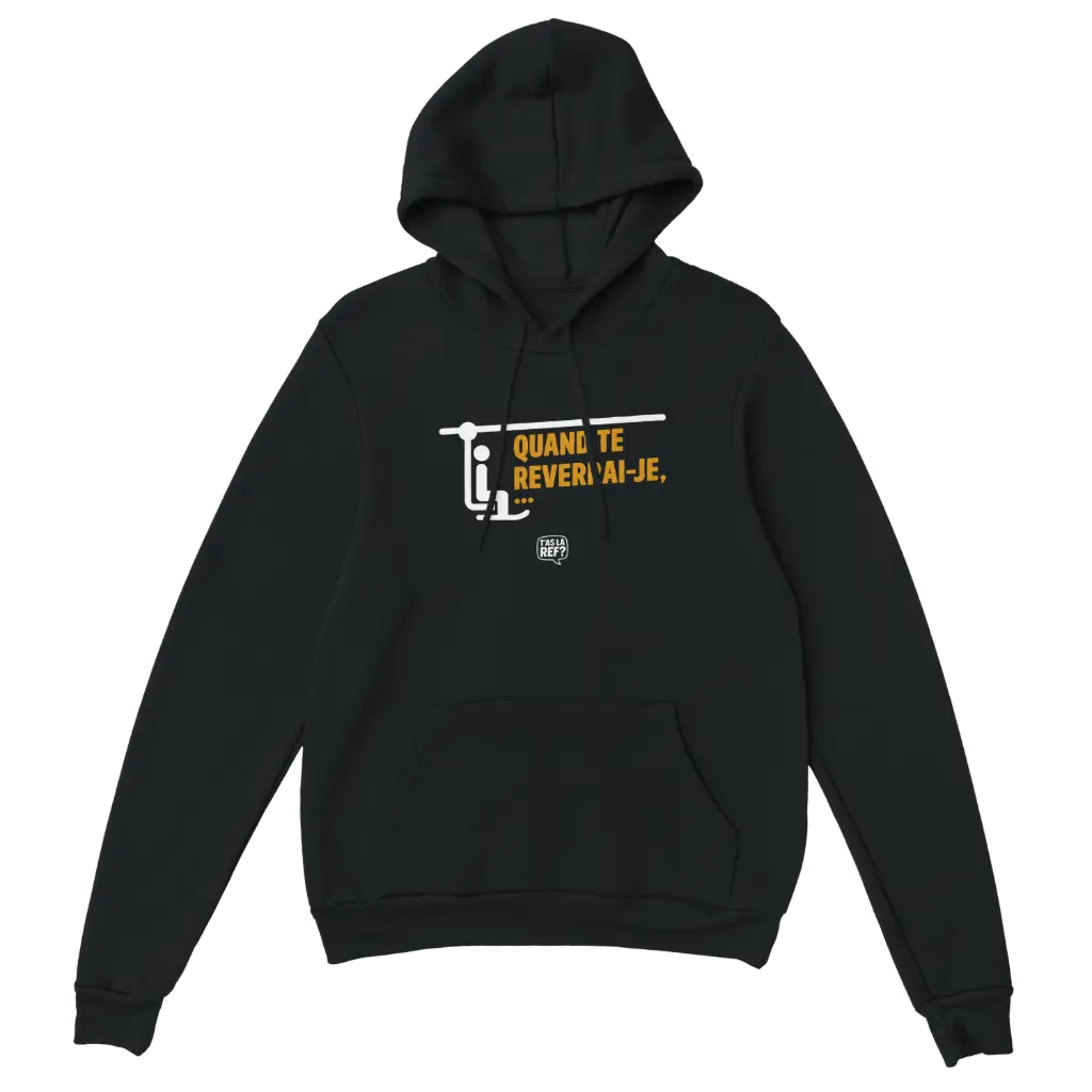 Hoodie sombre unisexe | Quand te reverrai-je ... (Noir, S)