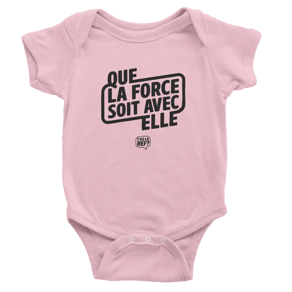 Body bébé | Que la Force soit avec elle (noir) (Rose, 6M)